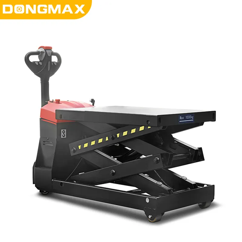 1000kg capacity 2000mm lifting height mobile scissor lift platform table with go